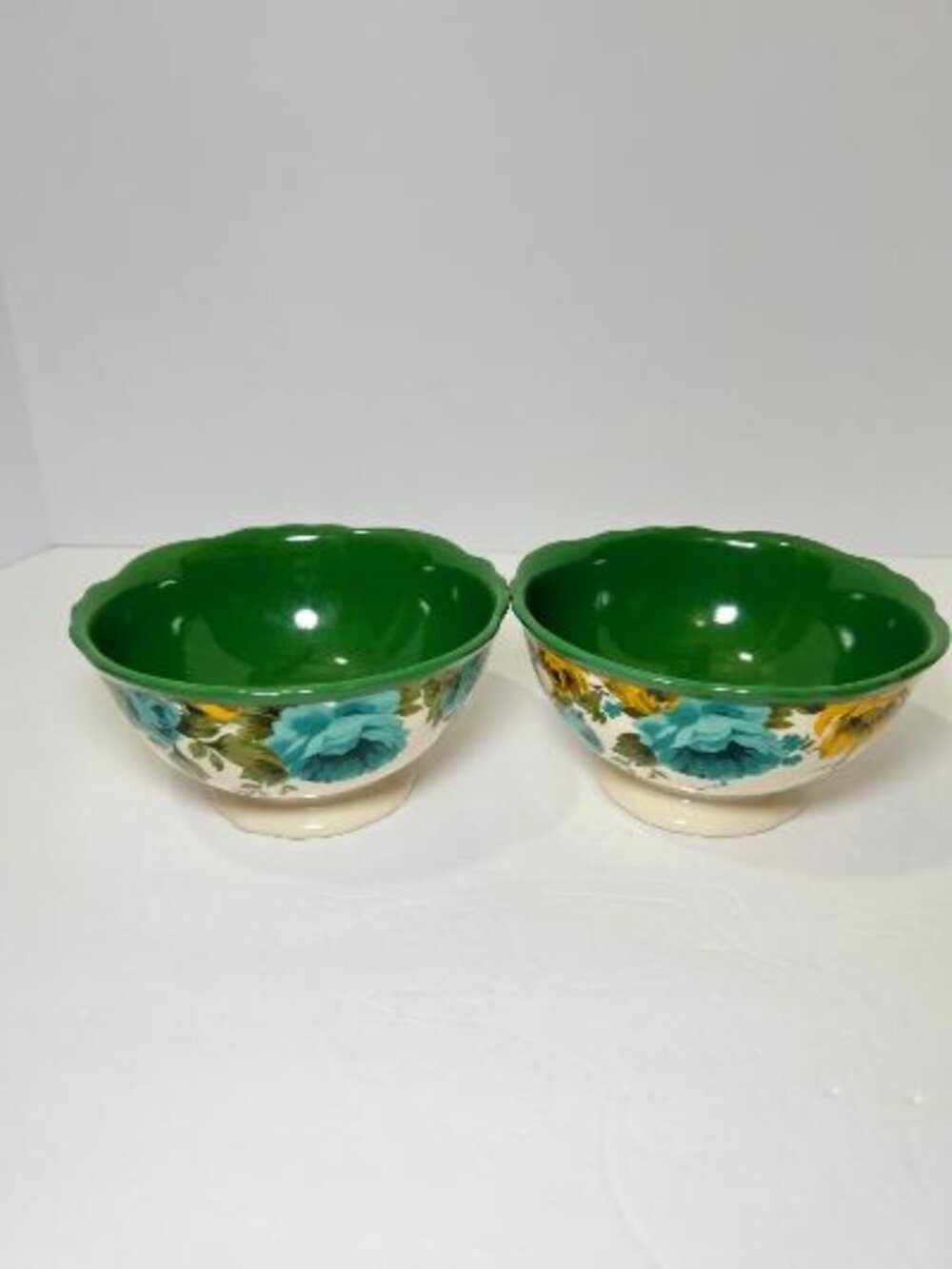 Pioneer Woman Stoneware ROSE SHADOW Set of 2 Soup/Cereal/Ice Cream Bowls